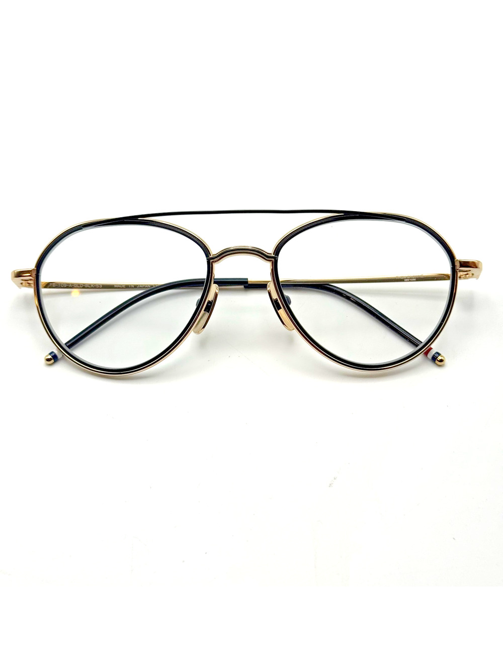 Thom Browne Eyeglasses Frames TB-109-A Gold Black 53-20-141 New Authentic